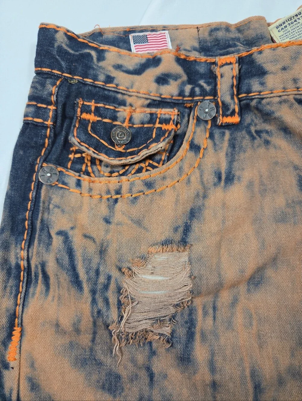 Vtg True Religion Super T World Tour shorts mens 40 Y2K/2000s Cyber Grunge